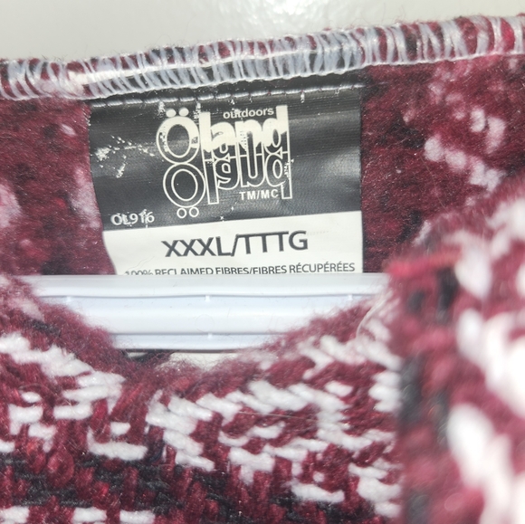 SHERPA Hooded Pullover, Size 3X, Burgundy and White, Preloved, Poncho - Picture 2 of 4